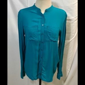 Aeropostale Turquoise Long Sleeve Button Down Shirt
